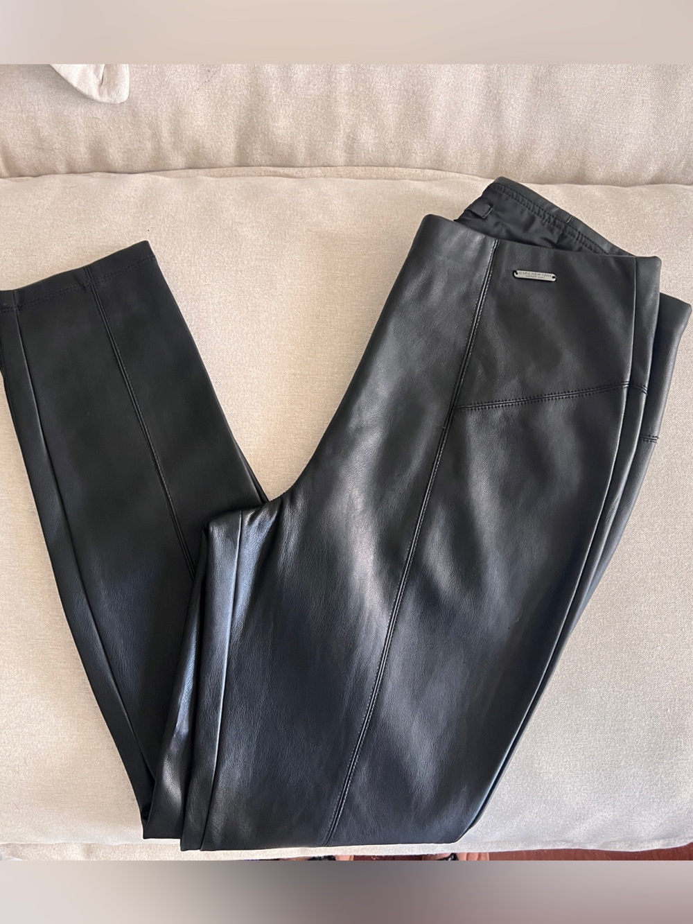 Marc New York black faux leather pants in M
